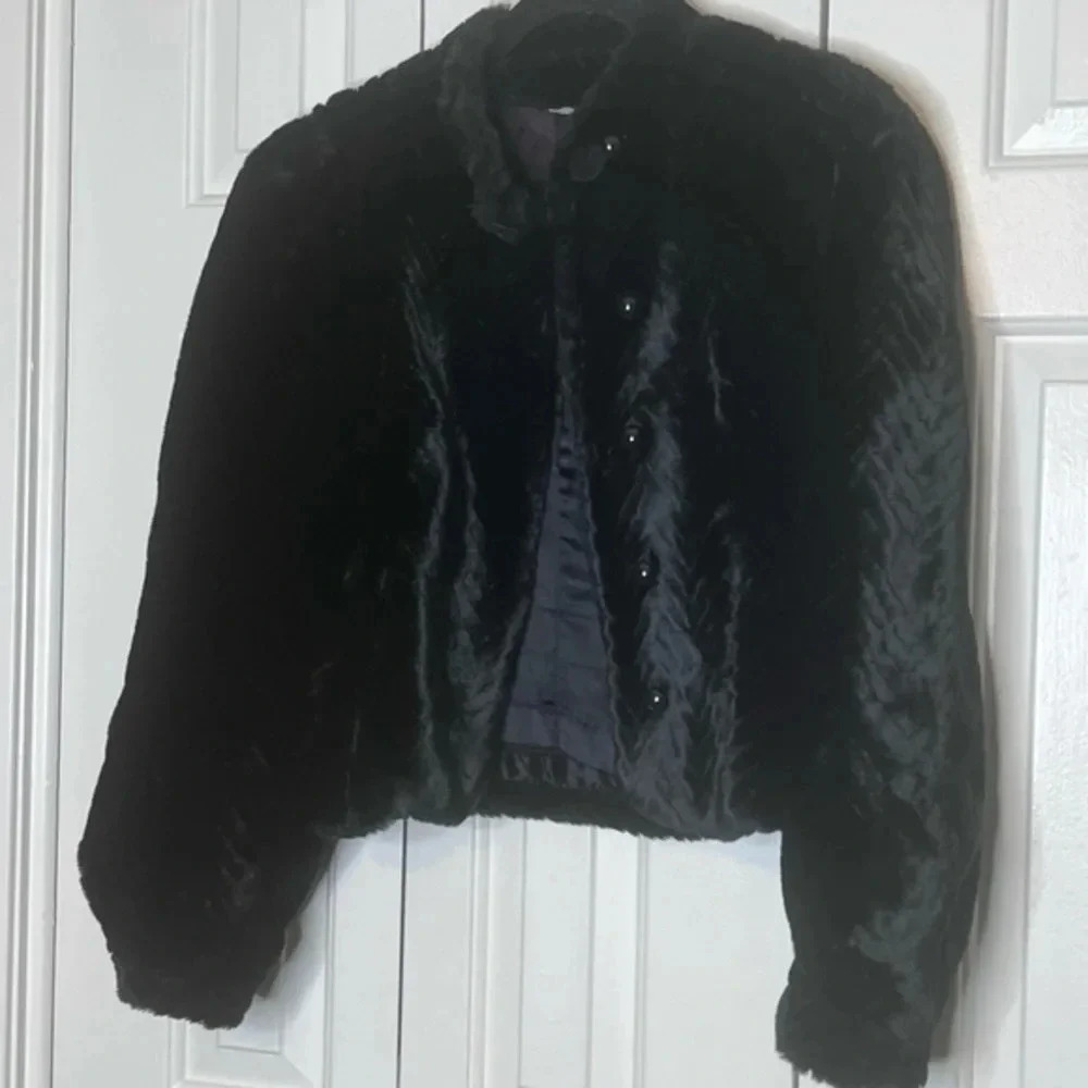 Harry Casper Vintage Black Faux Fur Coat - Picture 7 of 16